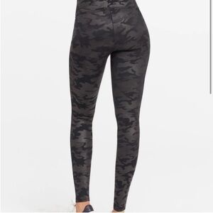 SPANX Faux Leather Camo Matte Leggings with High-Rise Waist